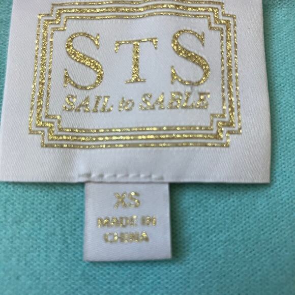 Blue striped colorblock long sleeve top, nautical coastal preppy light academia - Picture 7 of 7